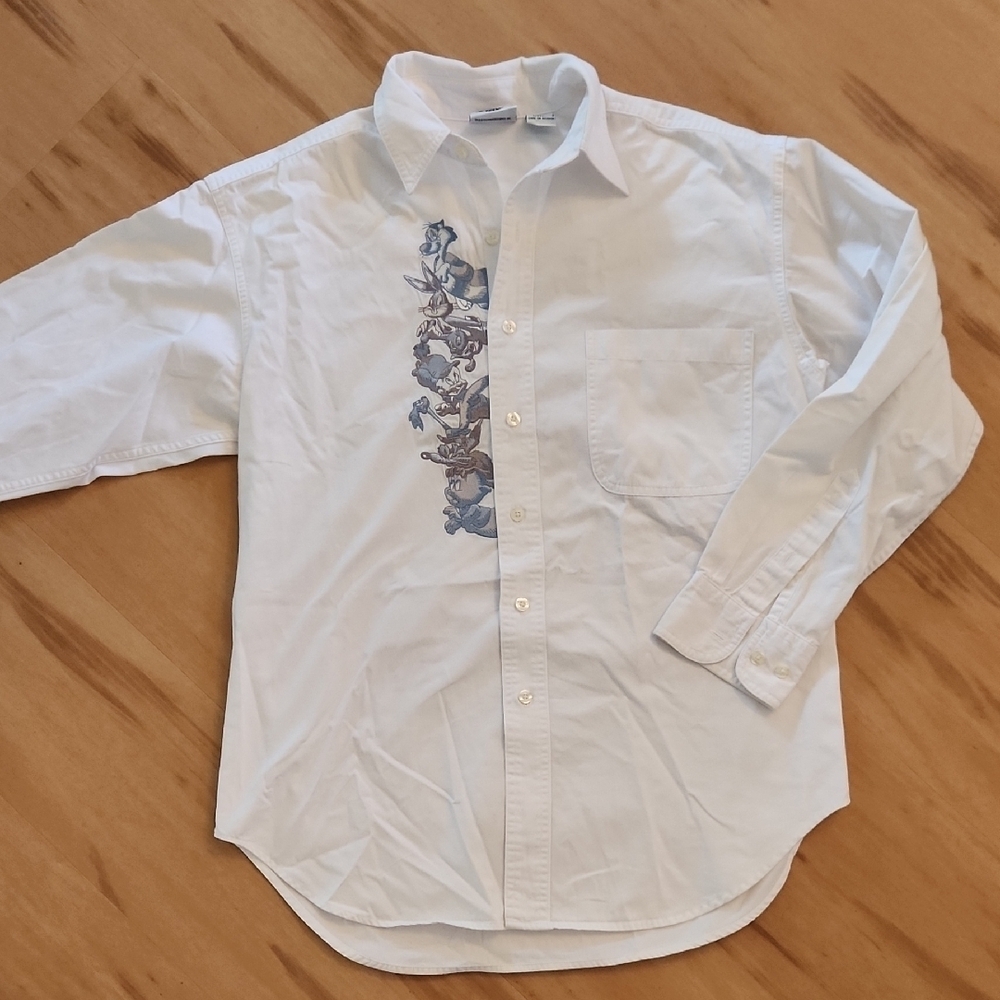 Vintage Warner Bros. Looney Tunes Classic Button-down with Cartoon Embroidery